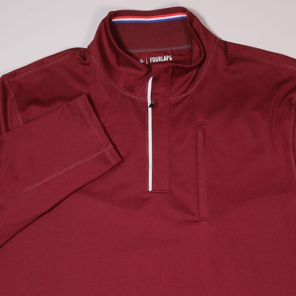 Fourlaps Venture 1/4 Zip Performance Pullover Maroon Long Sleeve Men's XL